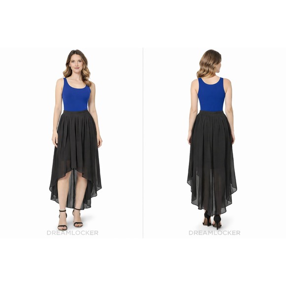 MM Couture Dresses & Skirts - MM Couture Miss Me Skirt Medium High Low  Side Zip Black Chiffon NEW